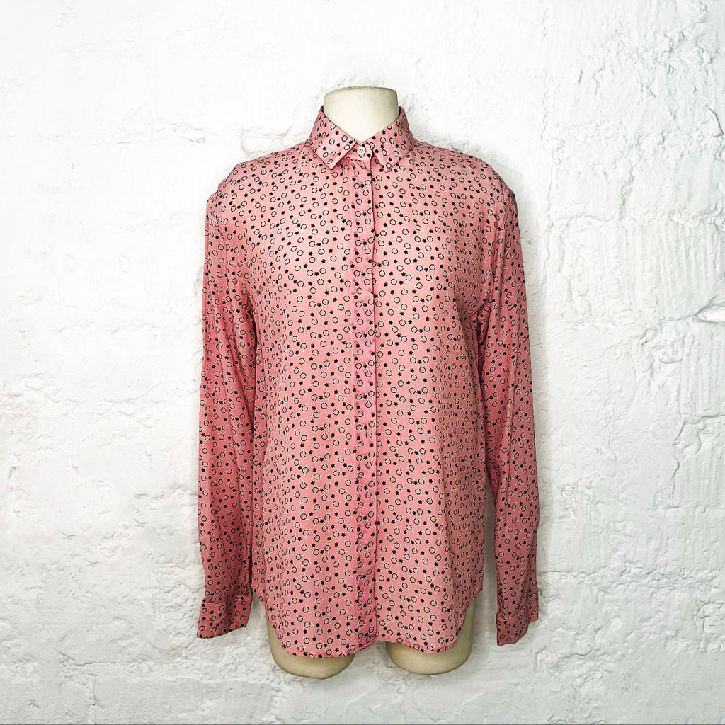 YVES SAINT LAURENT - Pink star print shirt