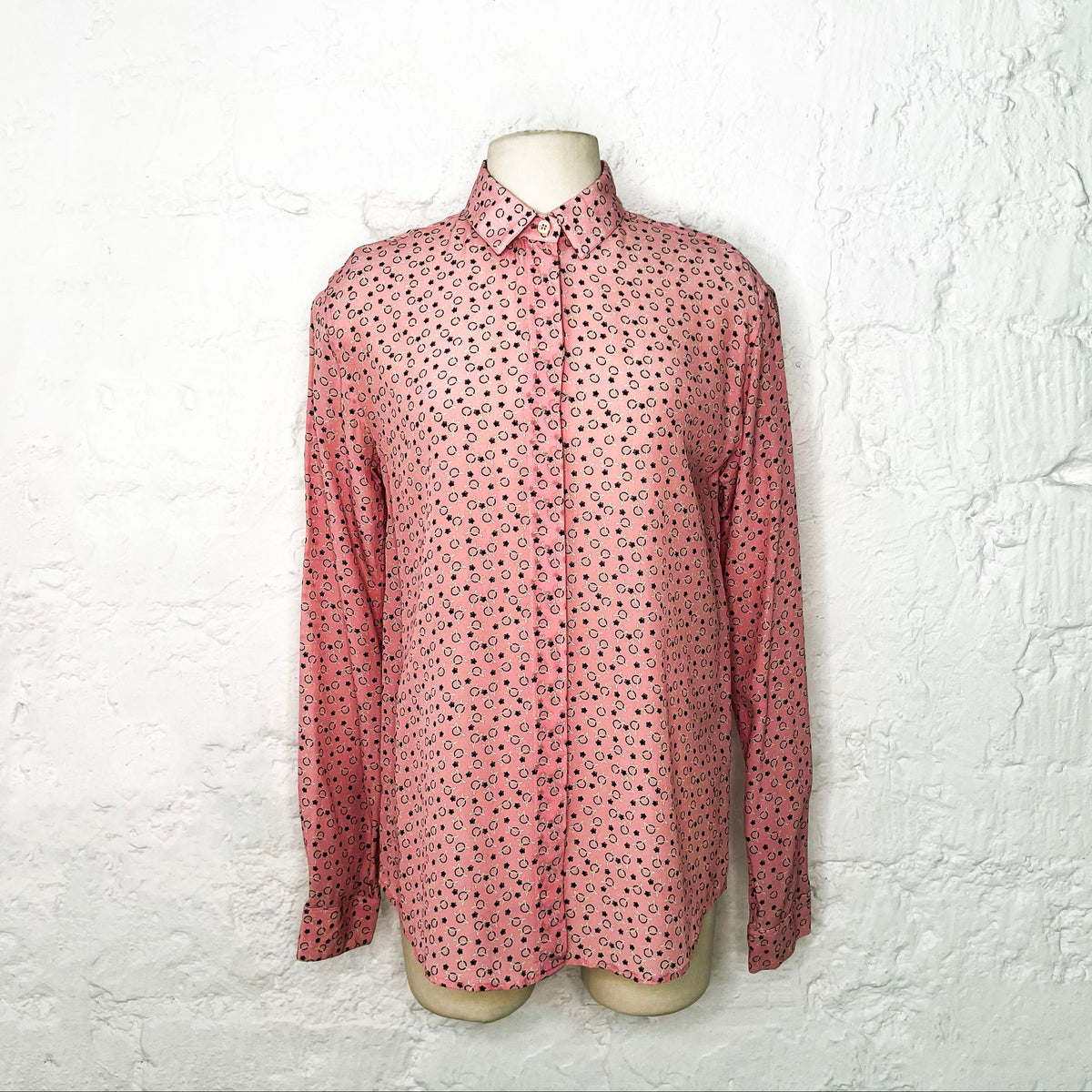 YVES SAINT LAURENT - Pink star print shirt