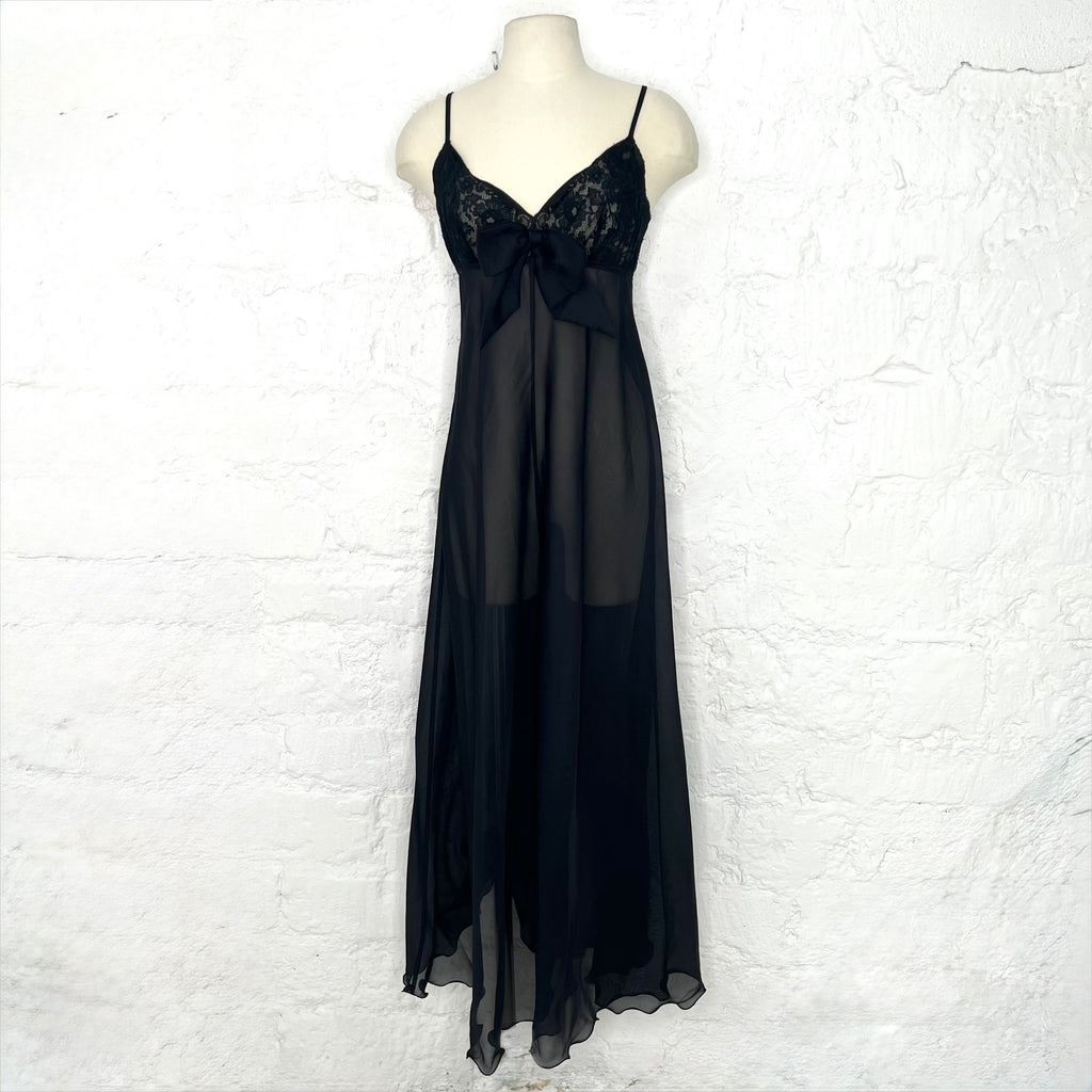 CHRISTIAN DIOR - Black transparent nightie dress