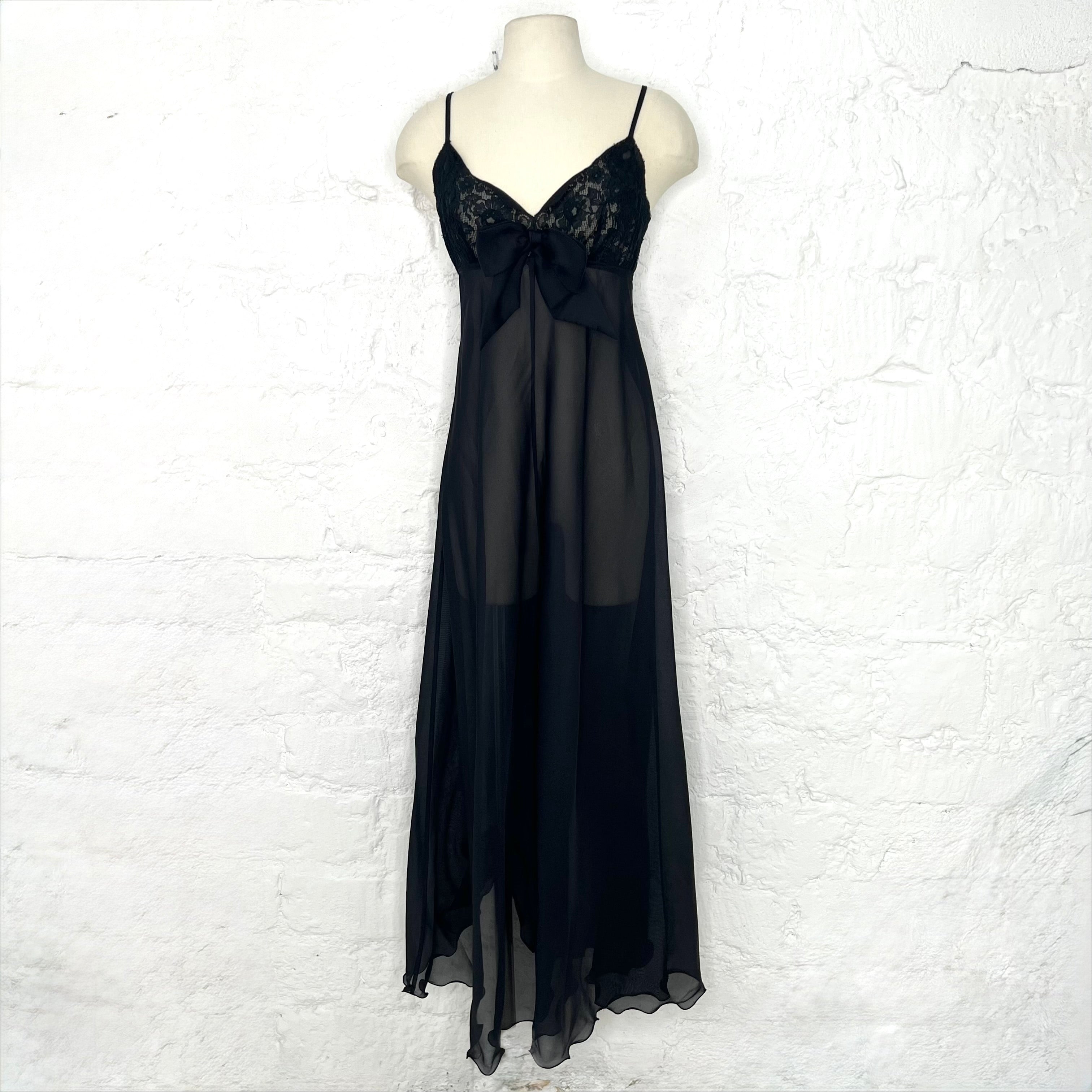CHRISTIAN DIOR - Black transparent nightie dress