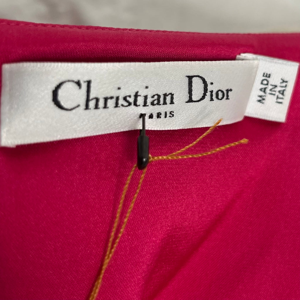 CHRISTIAN DIOR - Pink chiffon bias-cut cocktail dress