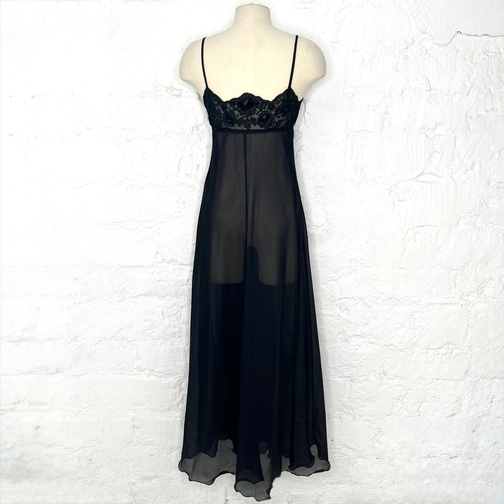 CHRISTIAN DIOR - Black transparent nightie dress