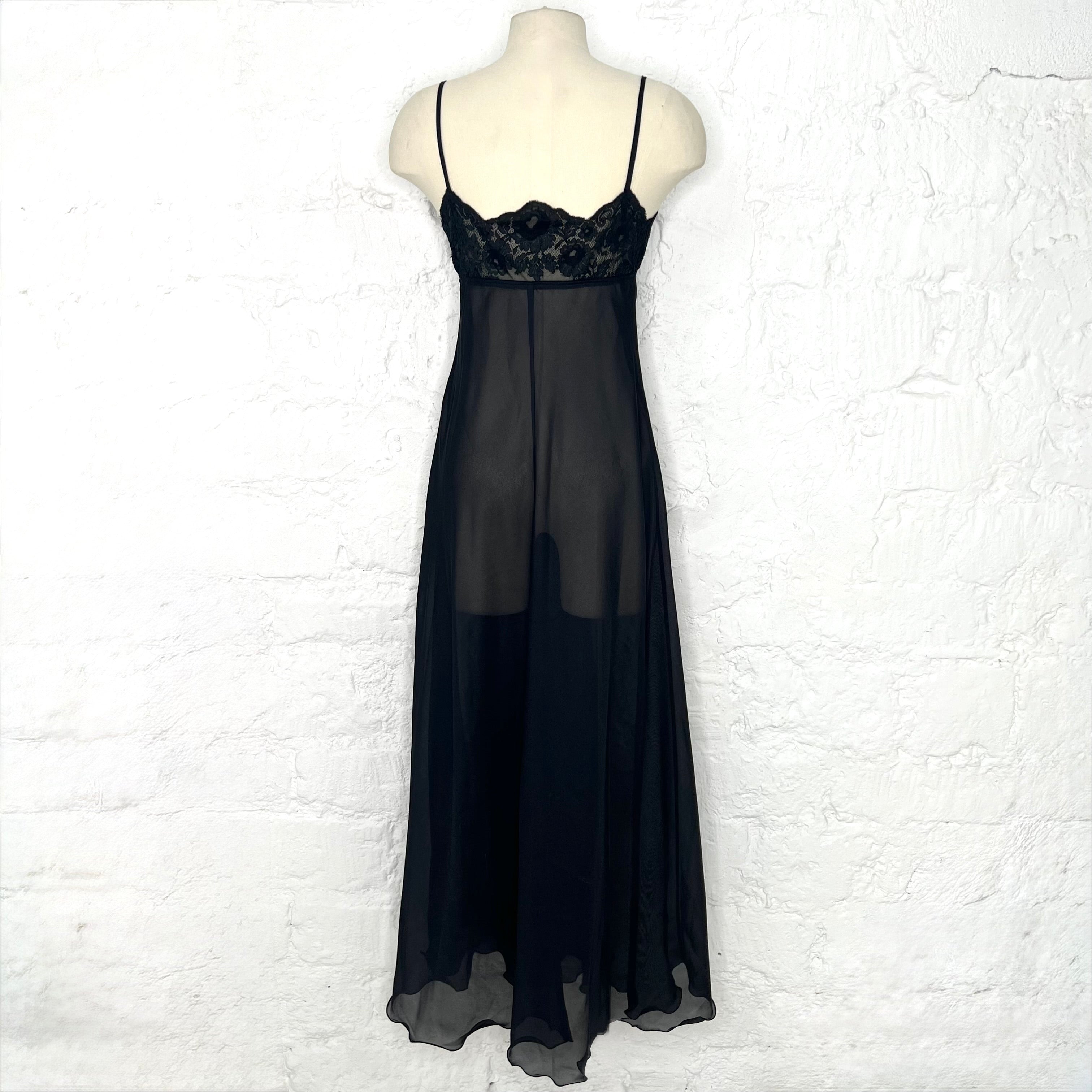 CHRISTIAN DIOR - Black transparent nightie dress