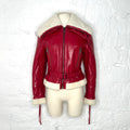 GALLIANO - Red aviator perfecto jacket