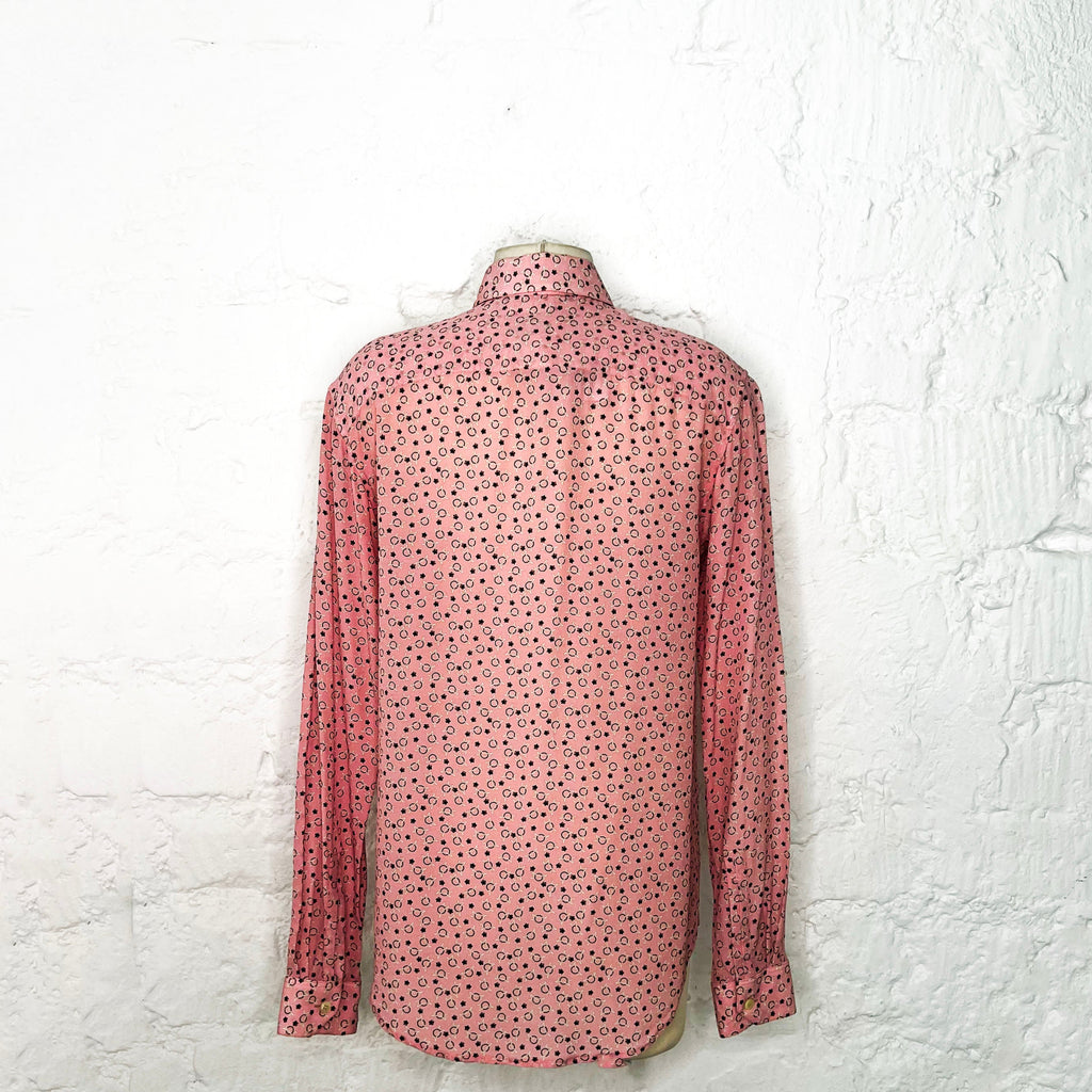 YVES SAINT LAURENT - Pink star print shirt