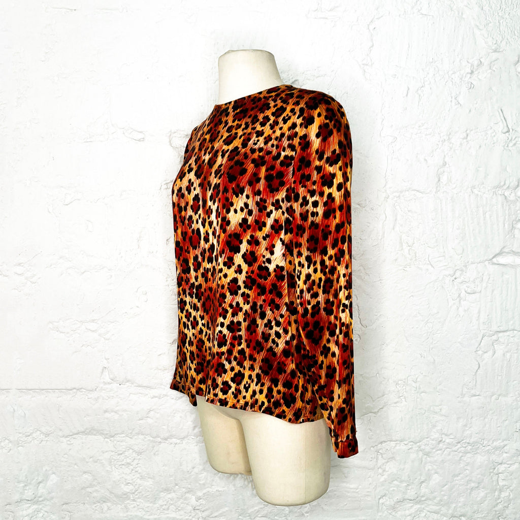 YVES SAINT LAURENT - Vintage léopard print silk blouse