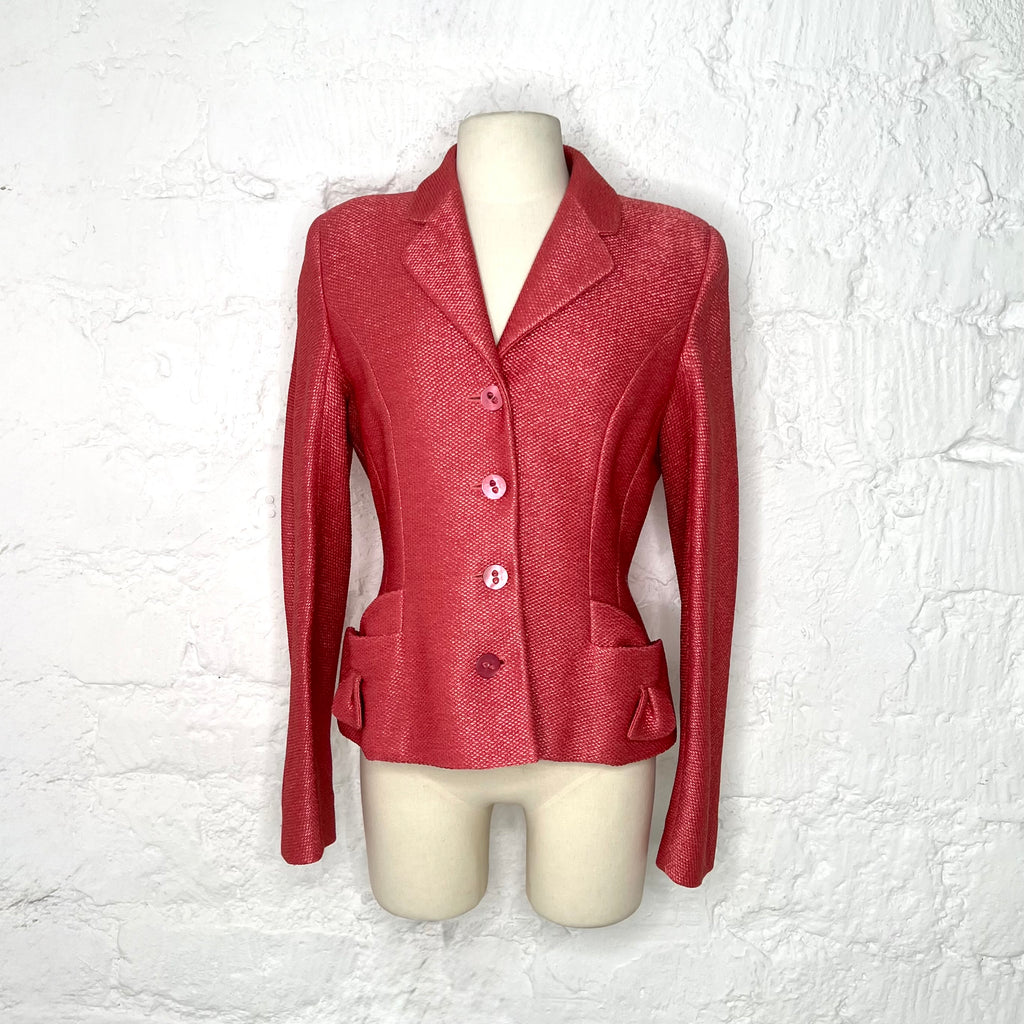 CHRISTIAN DIOR - Pink raphia jacket