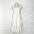 CÉLINE - White dress Floral Eyelet Frill Detail