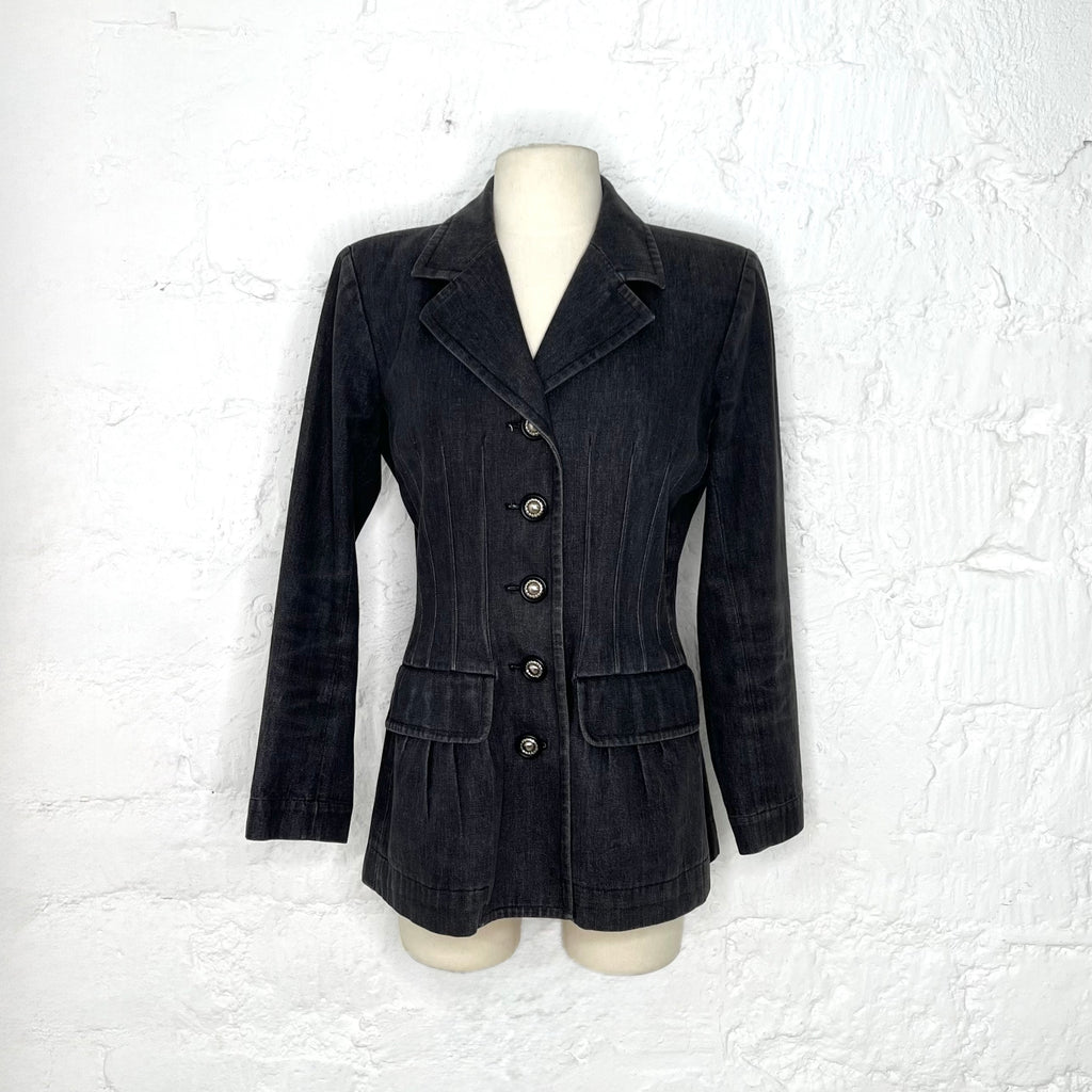 YVES SAINT LAURENT - Dark grey denim jacket