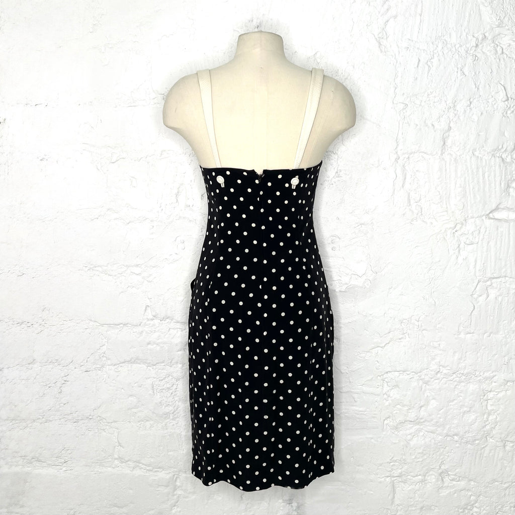 THIERRY MUGLER - Black polka dot dress