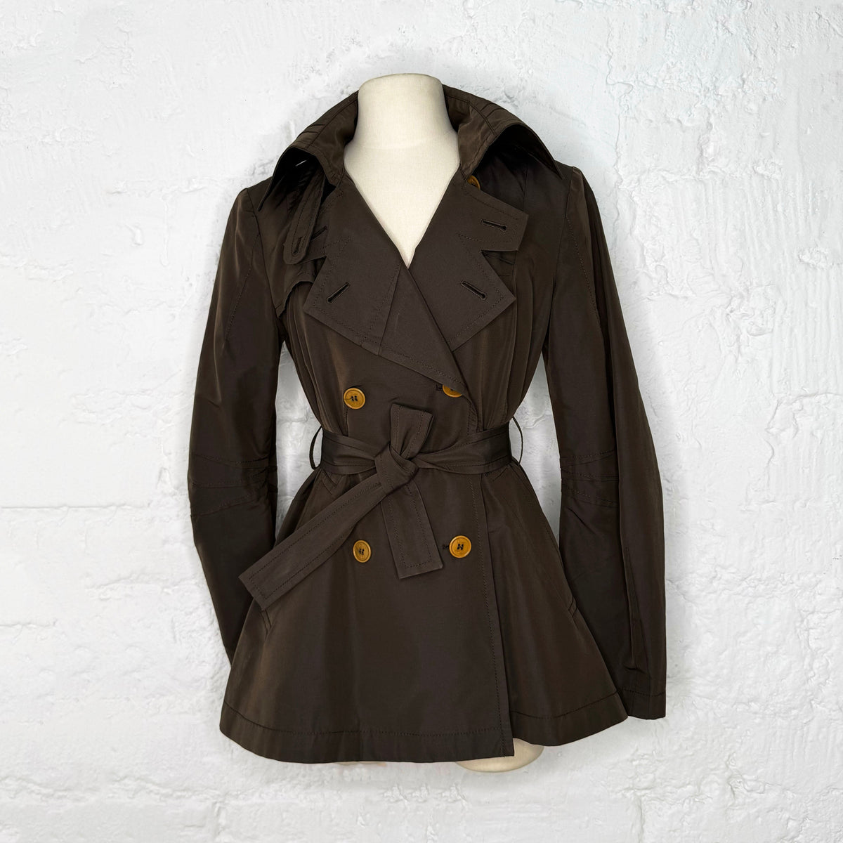 CHRISTIAN DIOR - Short Brown trench coat