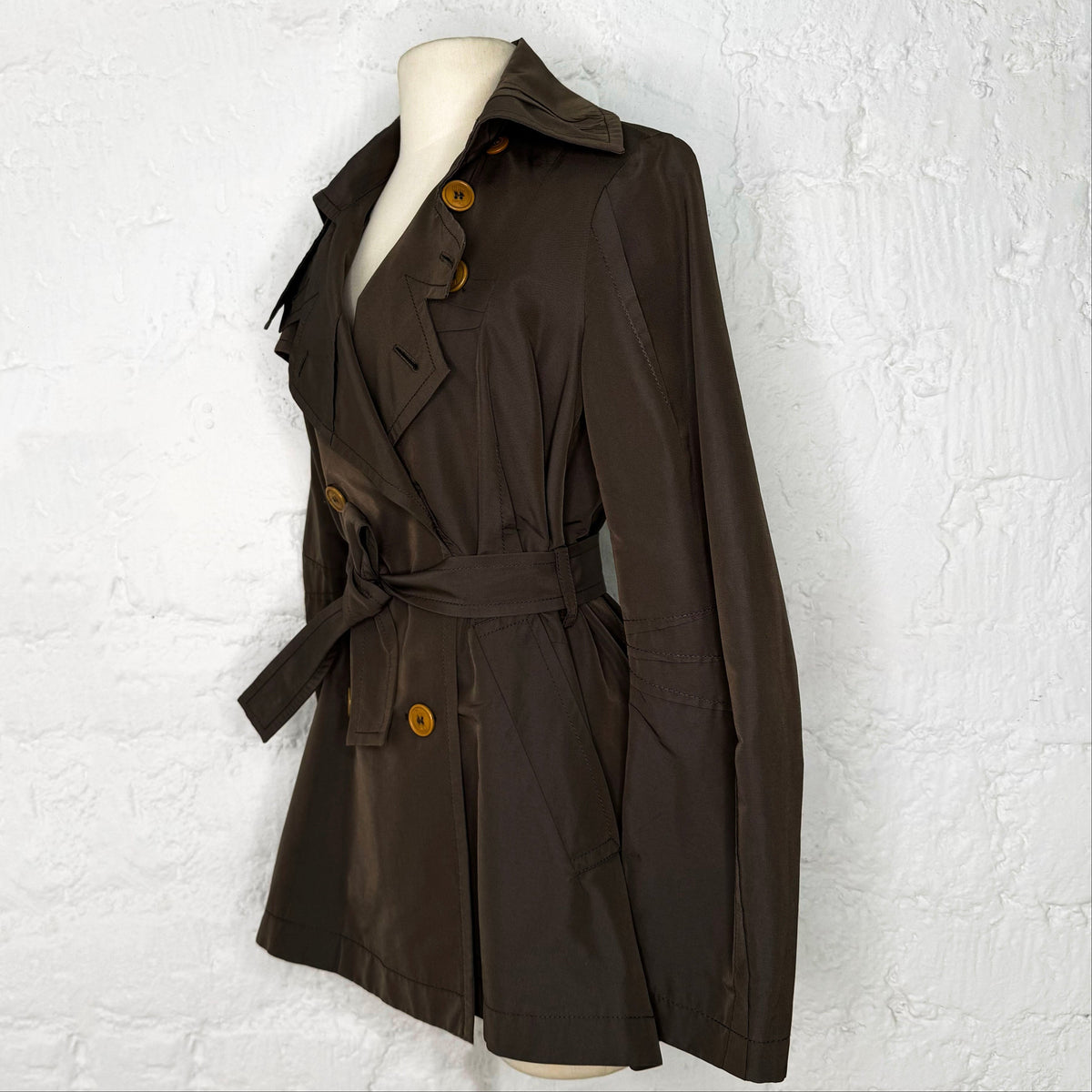 CHRISTIAN DIOR - Short Brown trench coat