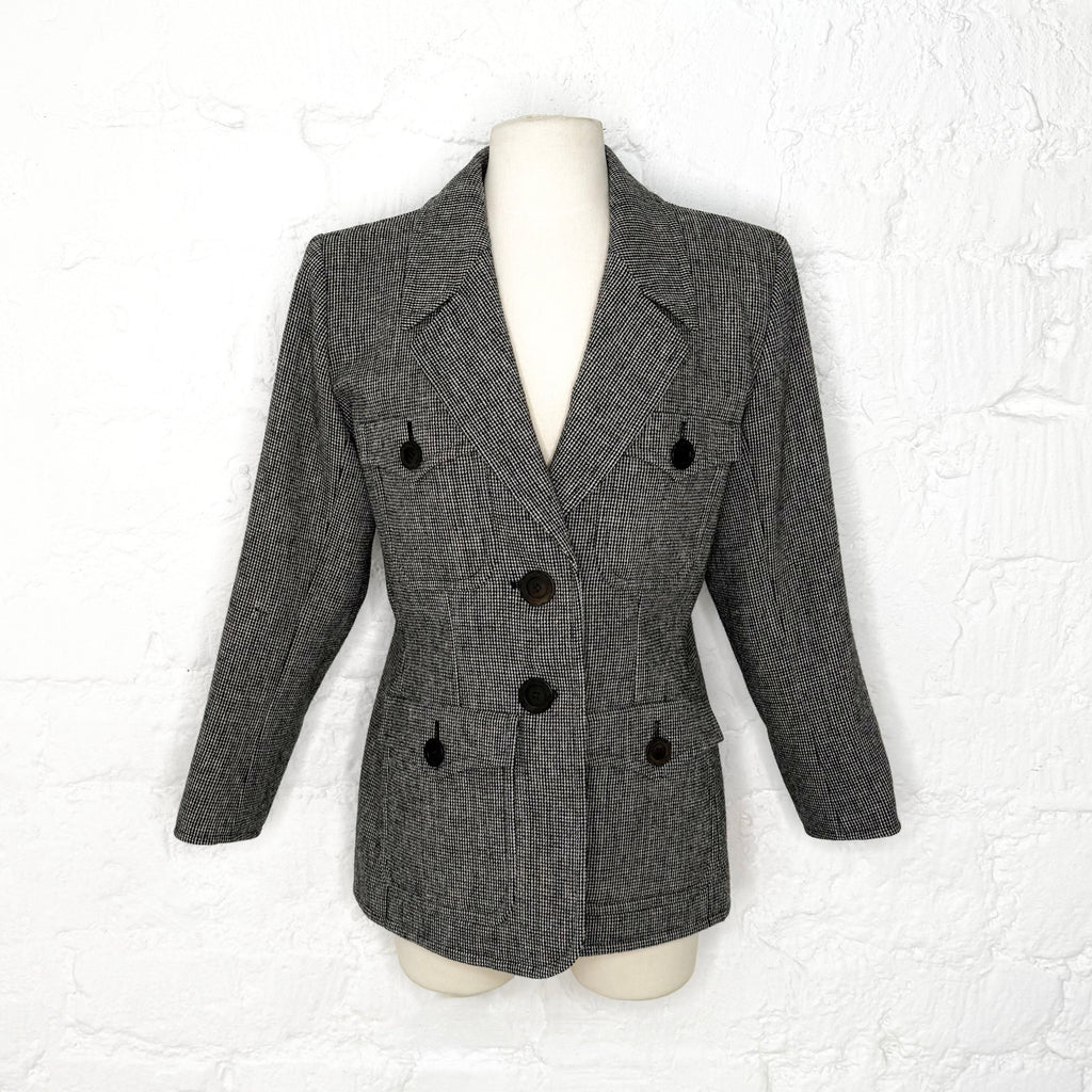 YVES SAINT LAURENT - Vintage Grey Jacket with fitted button