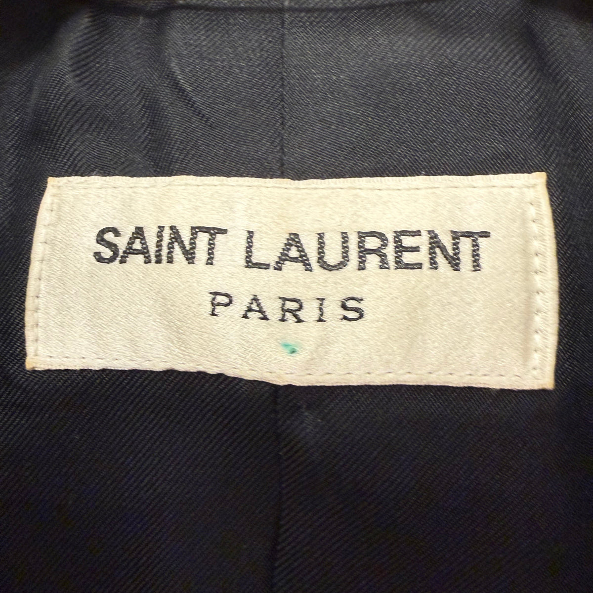 YVES SAINT LAURENT - Black jacket with leather on the collar