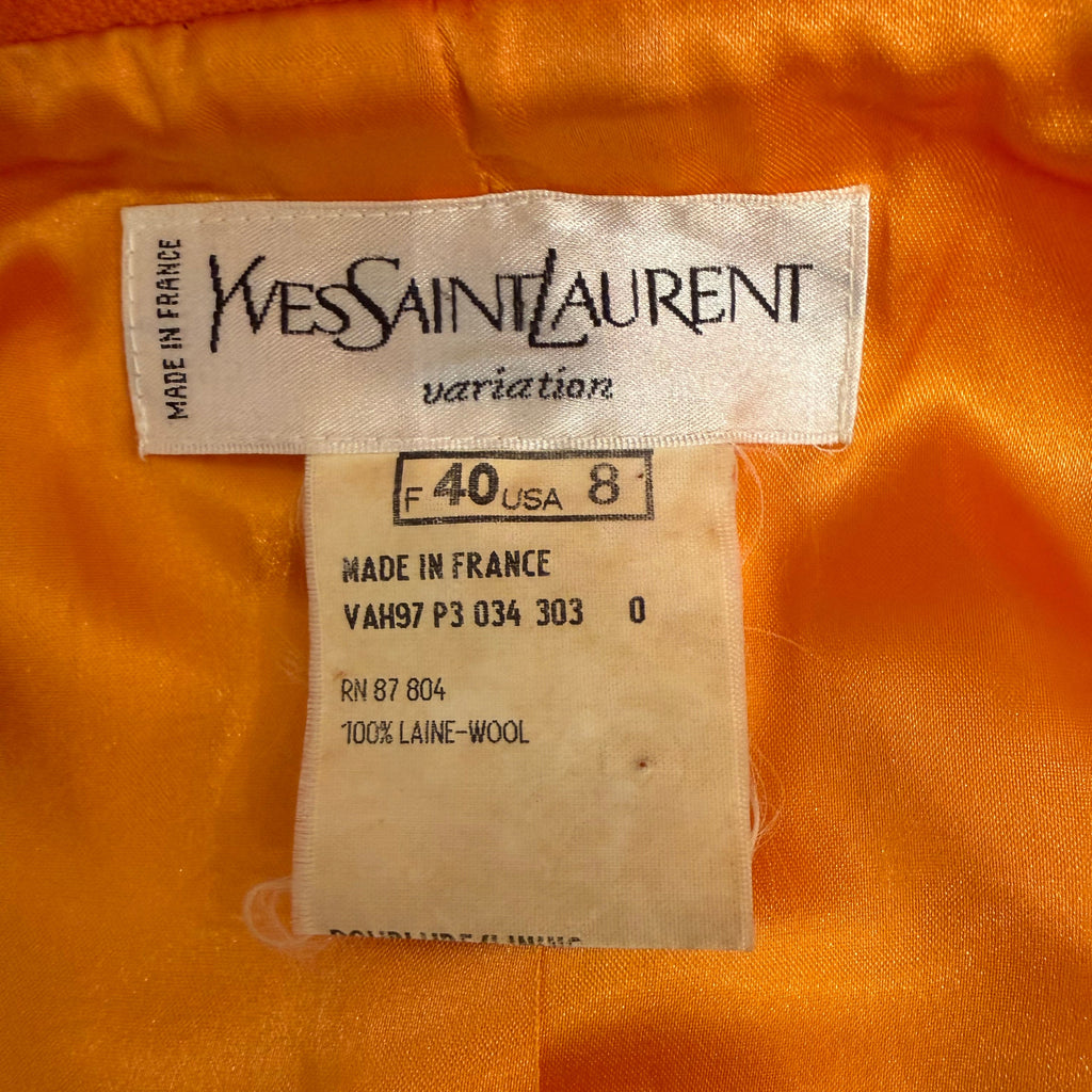 YVES SAINT LAURENT - Orange tailor suit