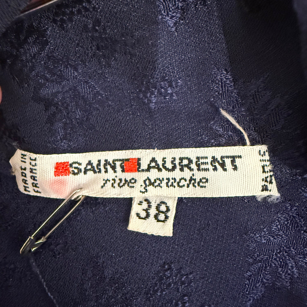 YVES SAINT LAURENT - Navy blue shirt with knotted collar