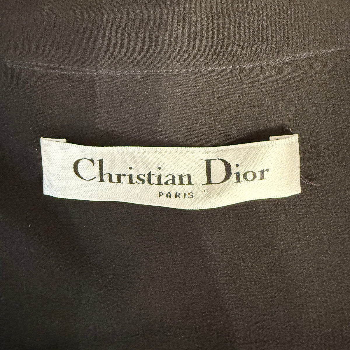 CHRISTIAN DIOR - Black cropped shirt with high collar