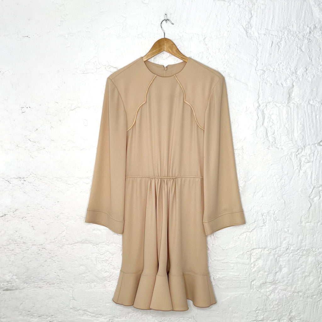 CHLOÉ CHLOÉ - Flesh crêpe mini structured dress - ALE PARIS Luxury Vintage