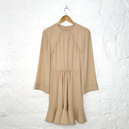 CHLOÉ CHLOÉ - Flesh crêpe mini structured dress - ALE PARIS Luxury Vintage