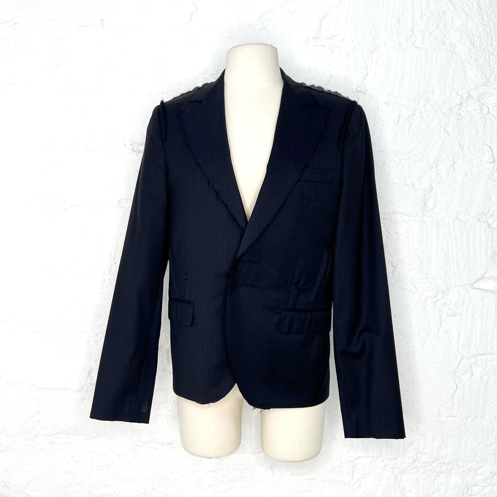 LANVIN LANVIN - Blue navy stripped destructured jacket - ALE PARIS Luxury Vintage