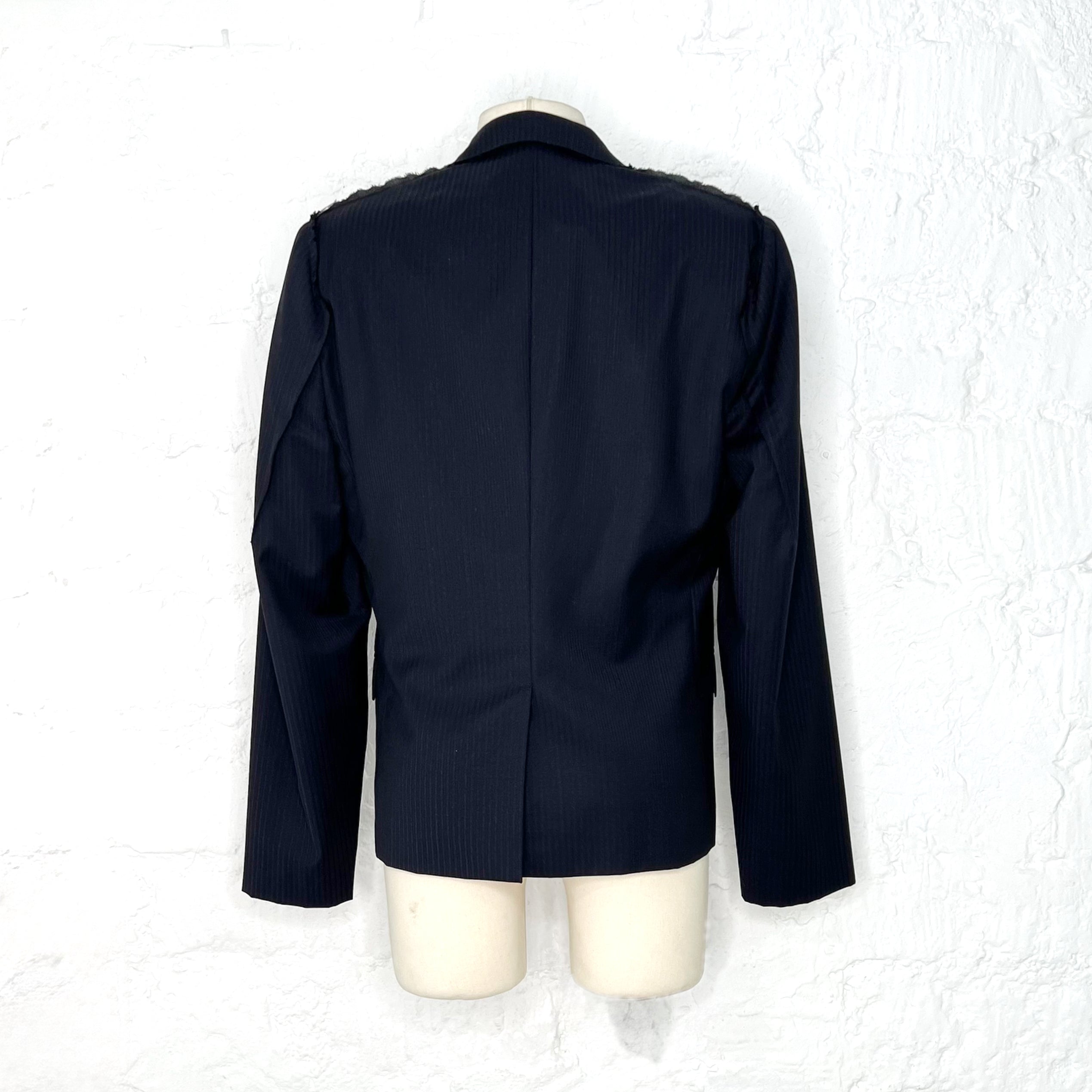 LANVIN LANVIN - Blue navy stripped destructured jacket - ALE PARIS Luxury Vintage