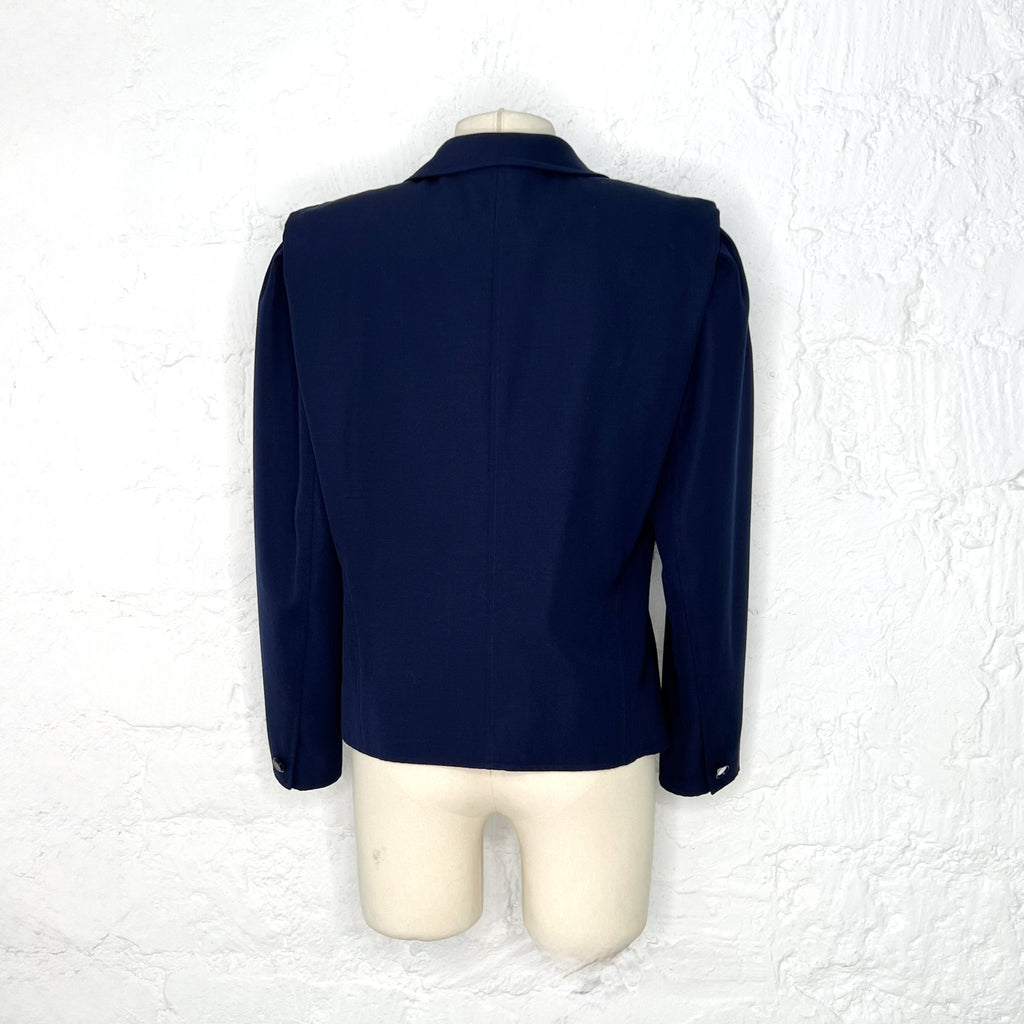 Court COURRÈGES - Blue navy jacket and skirt set - ALE PARIS Luxury Vintage