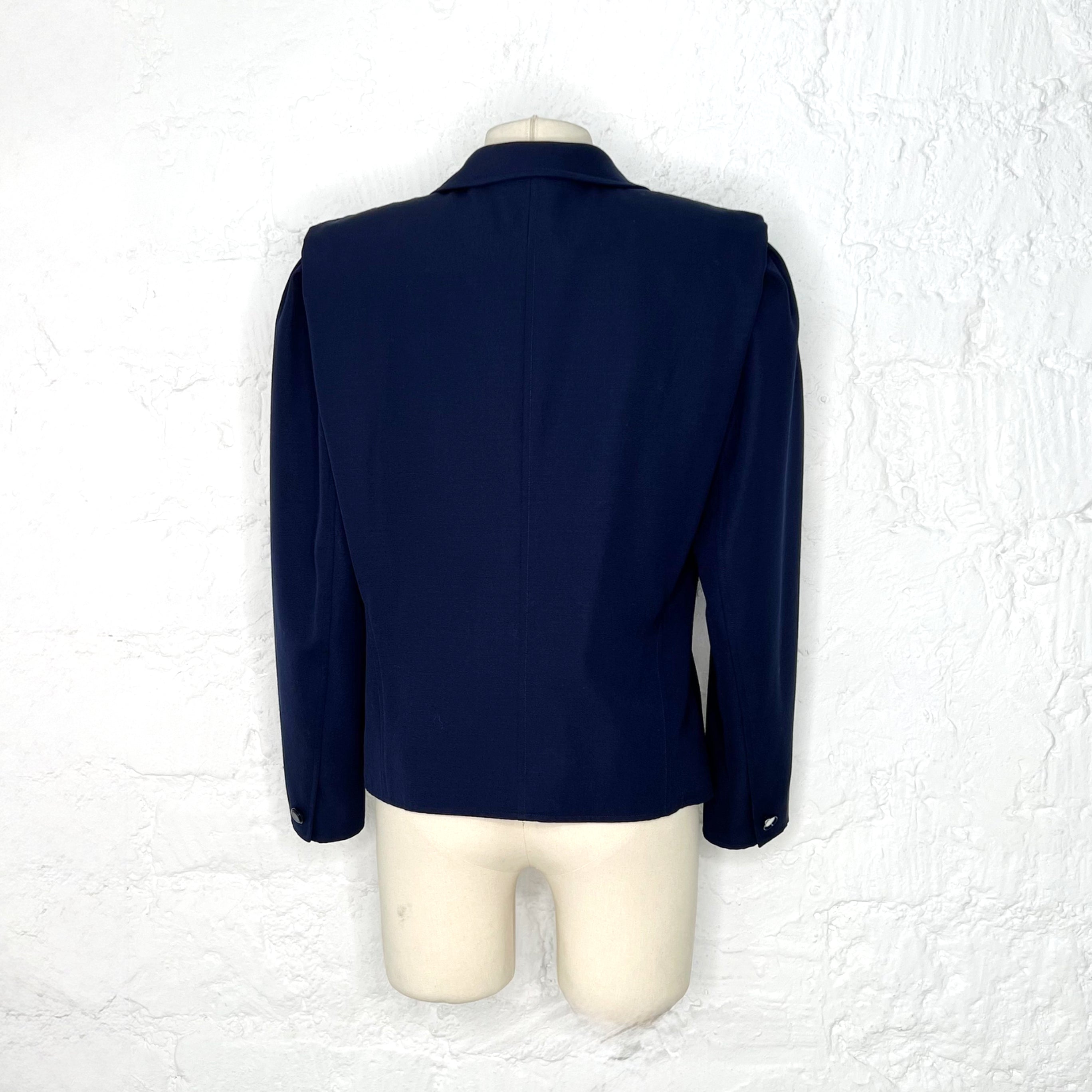 Court COURRÈGES - Blue navy jacket and skirt set - ALE PARIS Luxury Vintage