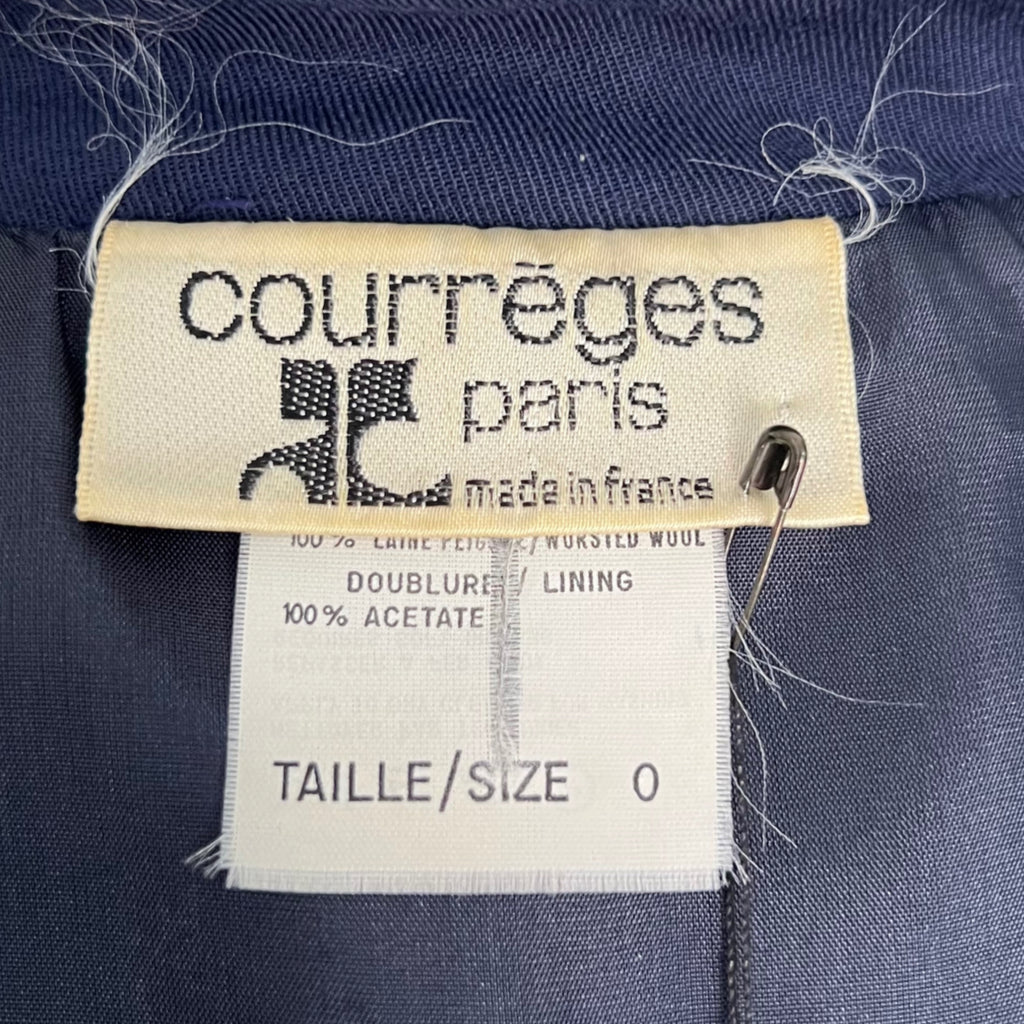 Court COURRÈGES - Blue navy jacket and skirt set - ALE PARIS Luxury Vintage