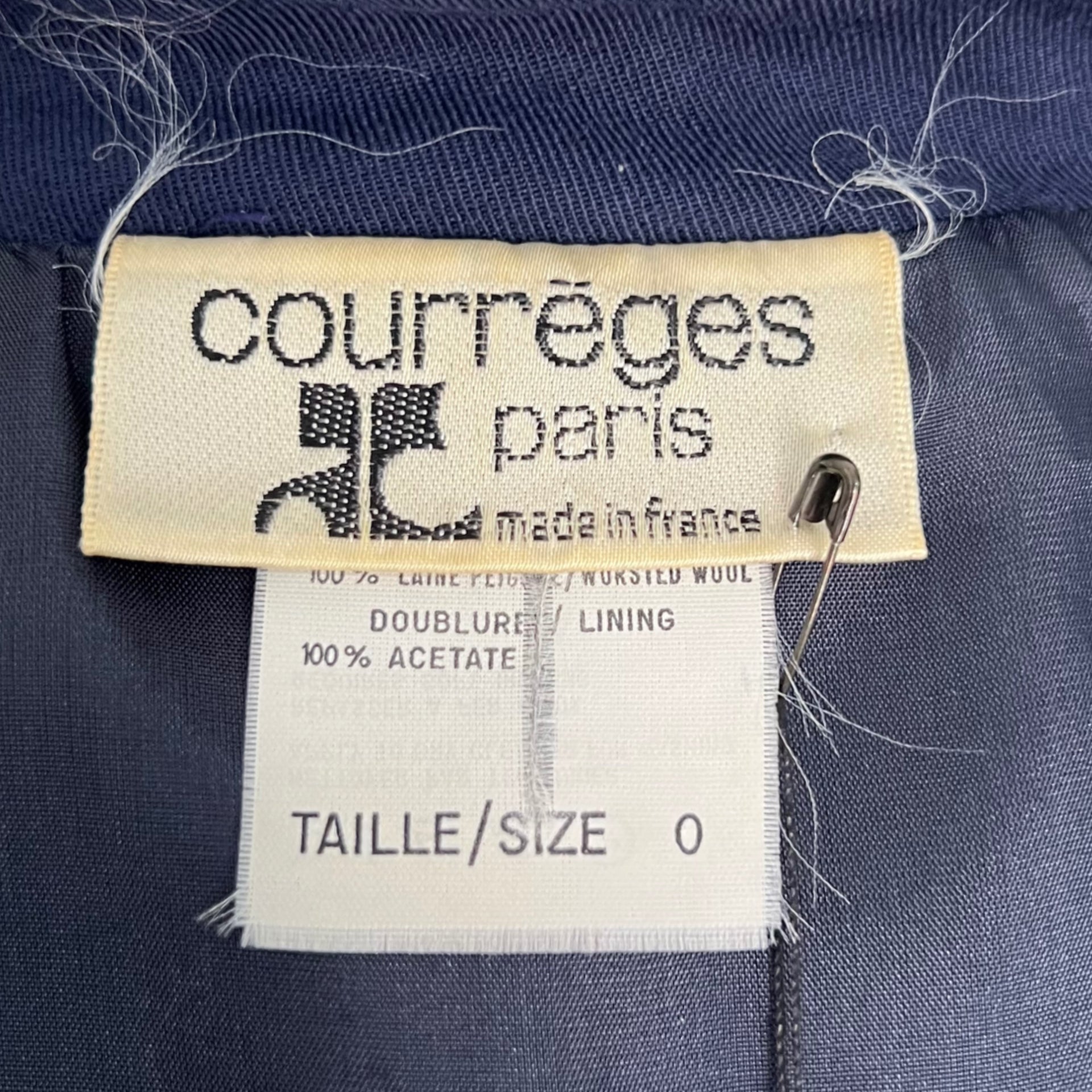 Court COURRÈGES - Blue navy jacket and skirt set - ALE PARIS Luxury Vintage