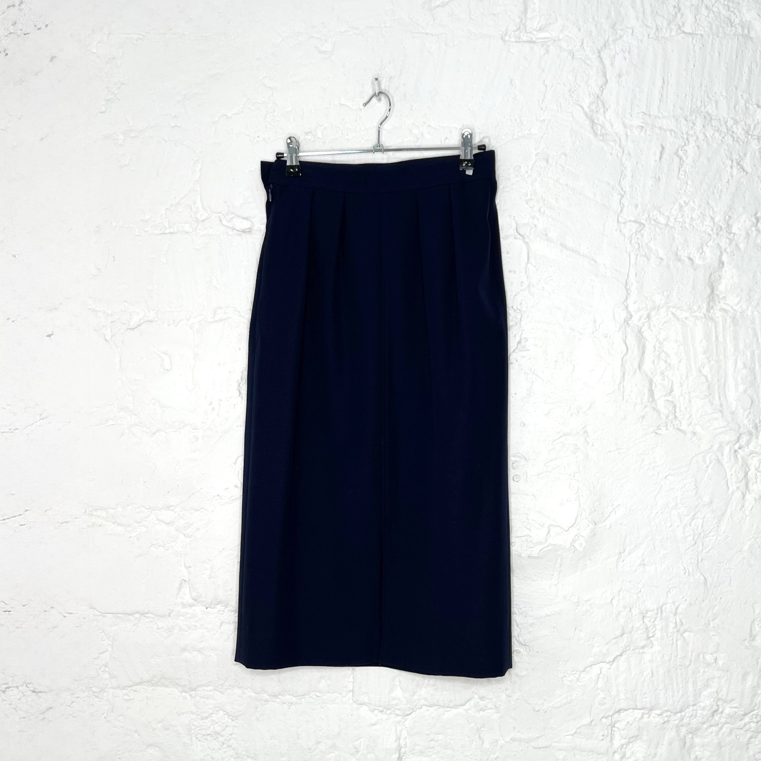 Court COURRÈGES - Blue navy jacket and skirt set - ALE PARIS Luxury Vintage