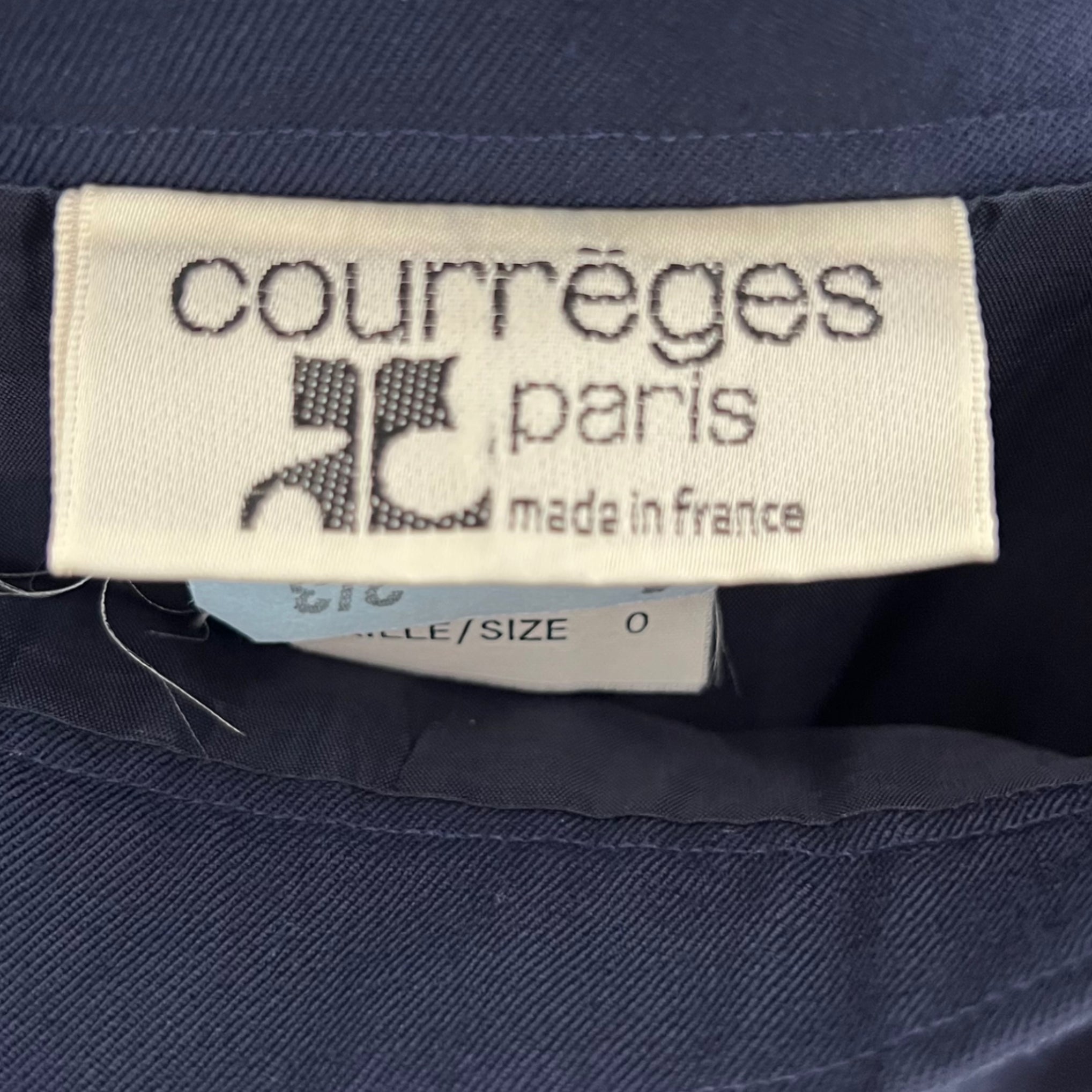 Court COURRÈGES - Blue navy jacket and skirt set - ALE PARIS Luxury Vintage