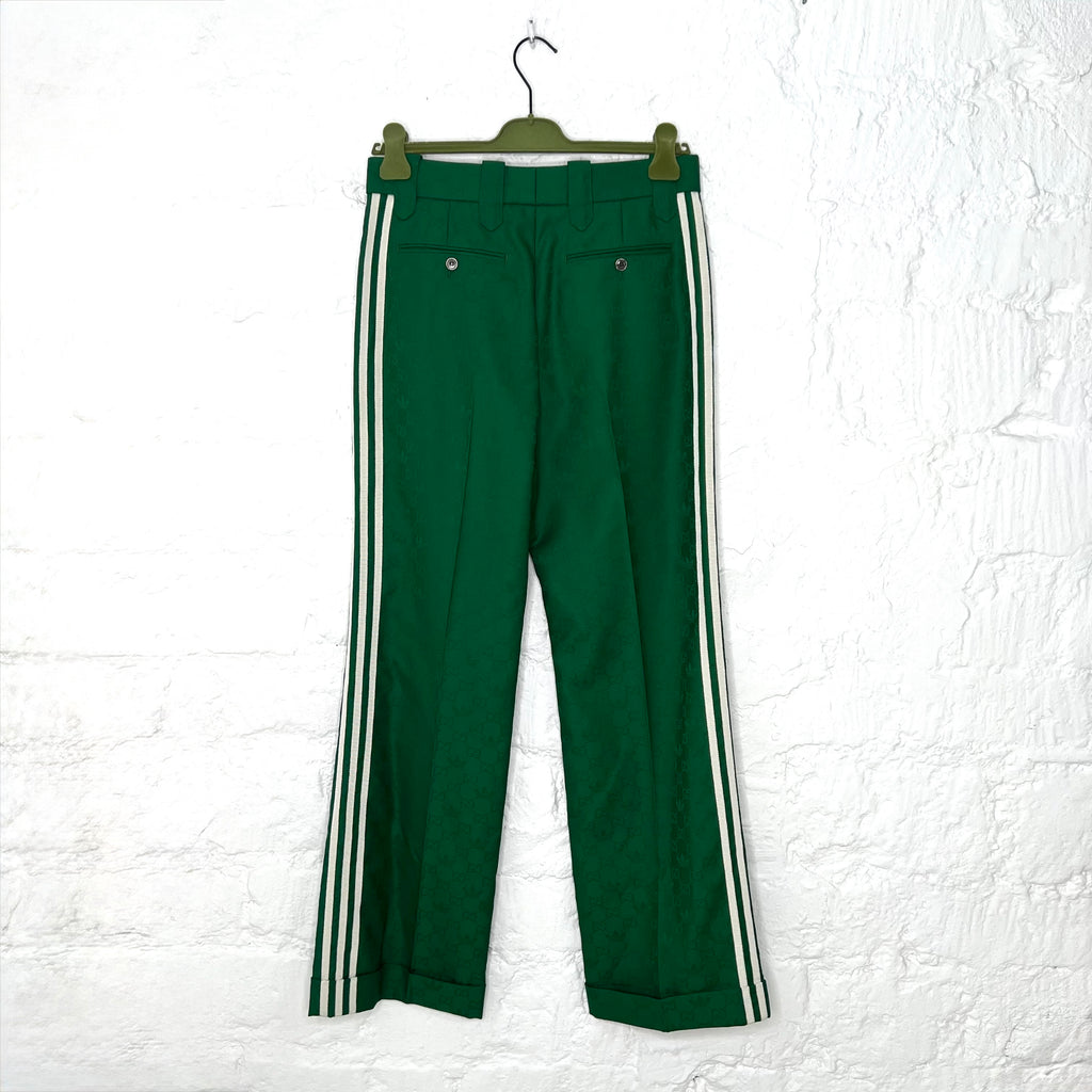 GUCCI x ADIDAS - Green GG monogram pant