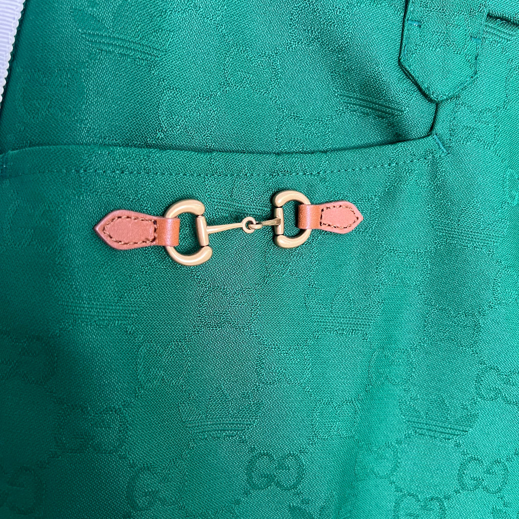 GUCCI x ADIDAS - Green GG monogram pant