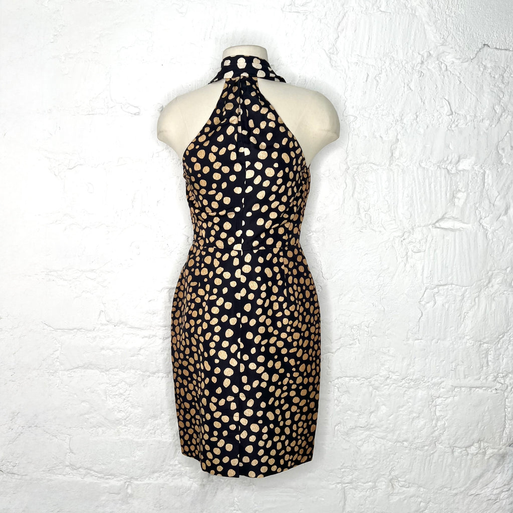 CHRISTIAN DIOR - Animal print dress neck tied