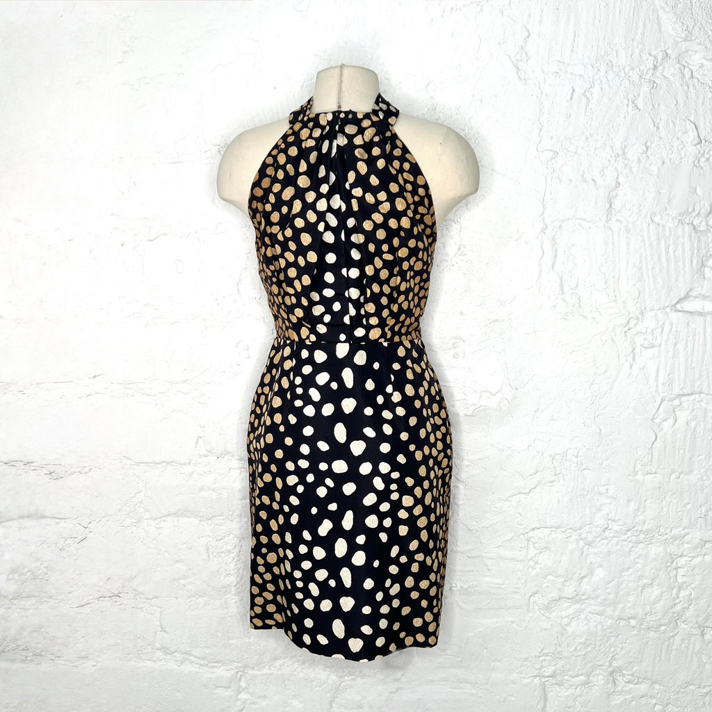 CHRISTIAN DIOR - Animal print dress neck tied