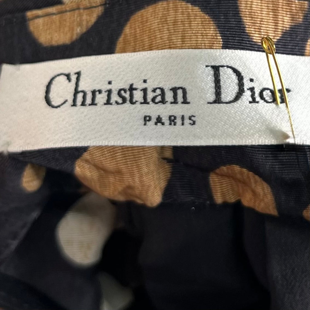 CHRISTIAN DIOR - Animal print dress neck tied