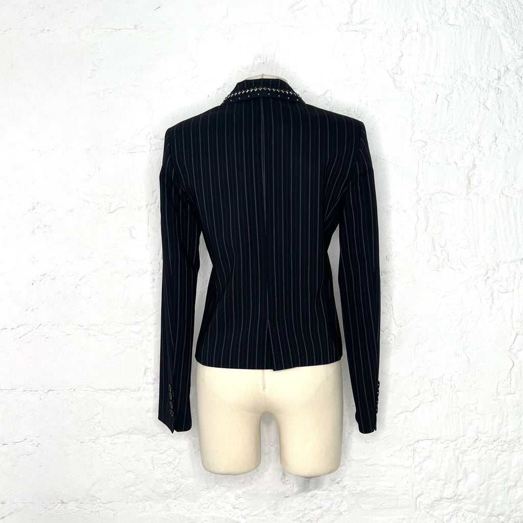GALLIANO - Black stripped blazer jacket