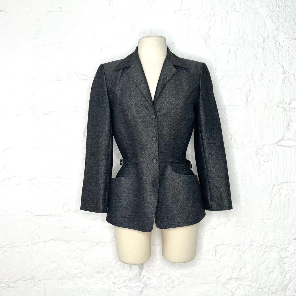 THIERRY MUGLER - Dark grey structured jacket