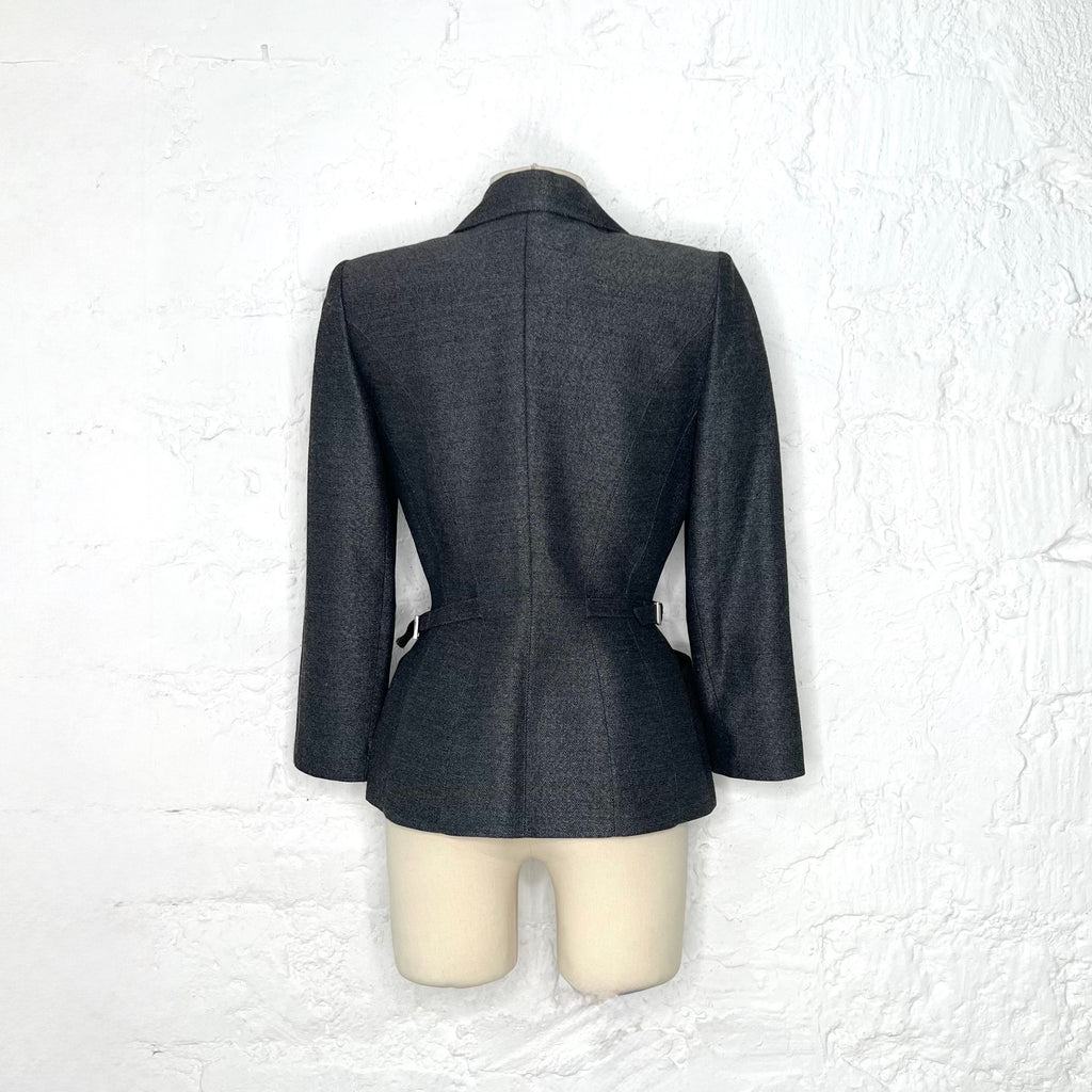 THIERRY MUGLER - Dark grey structured jacket