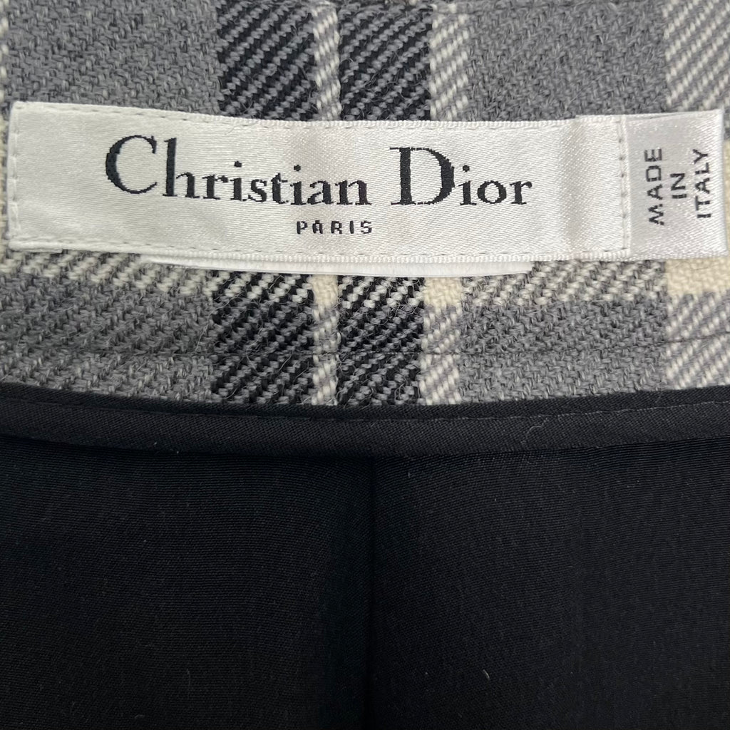 CHRISTIAN DIOR - Wide leg checkered plaid trousers