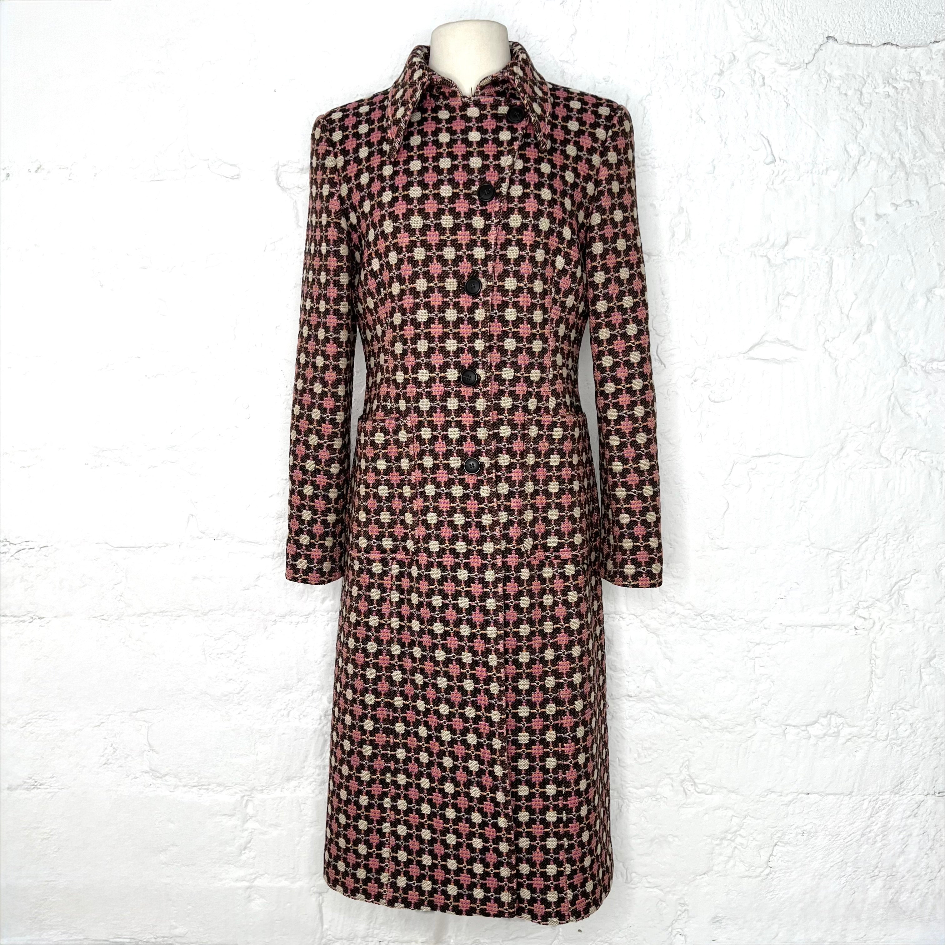 MIU MIU - Pink structured printed coat