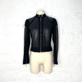 CHRISTIAN DIOR - Black leather tweed moto jacket