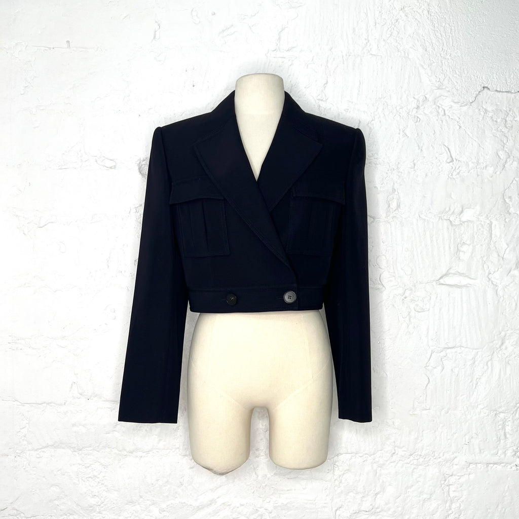 ALEXANDER MCQUEEN - Navy blue wool jacket