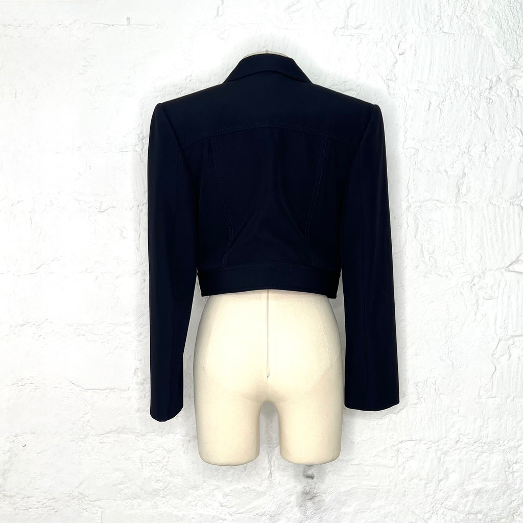 ALEXANDER MCQUEEN - Navy blue wool jacket
