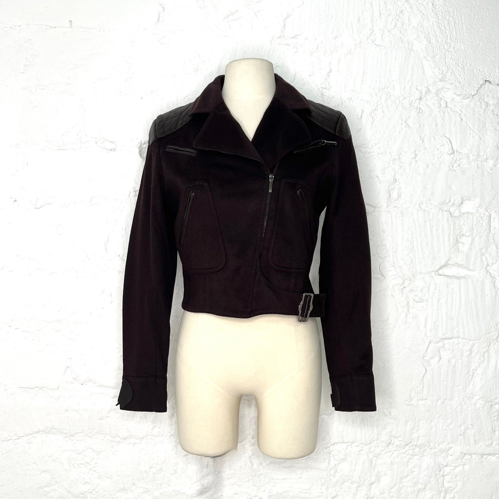 CHRISTIAN DIOR - Dark burgundy perfecto jacket