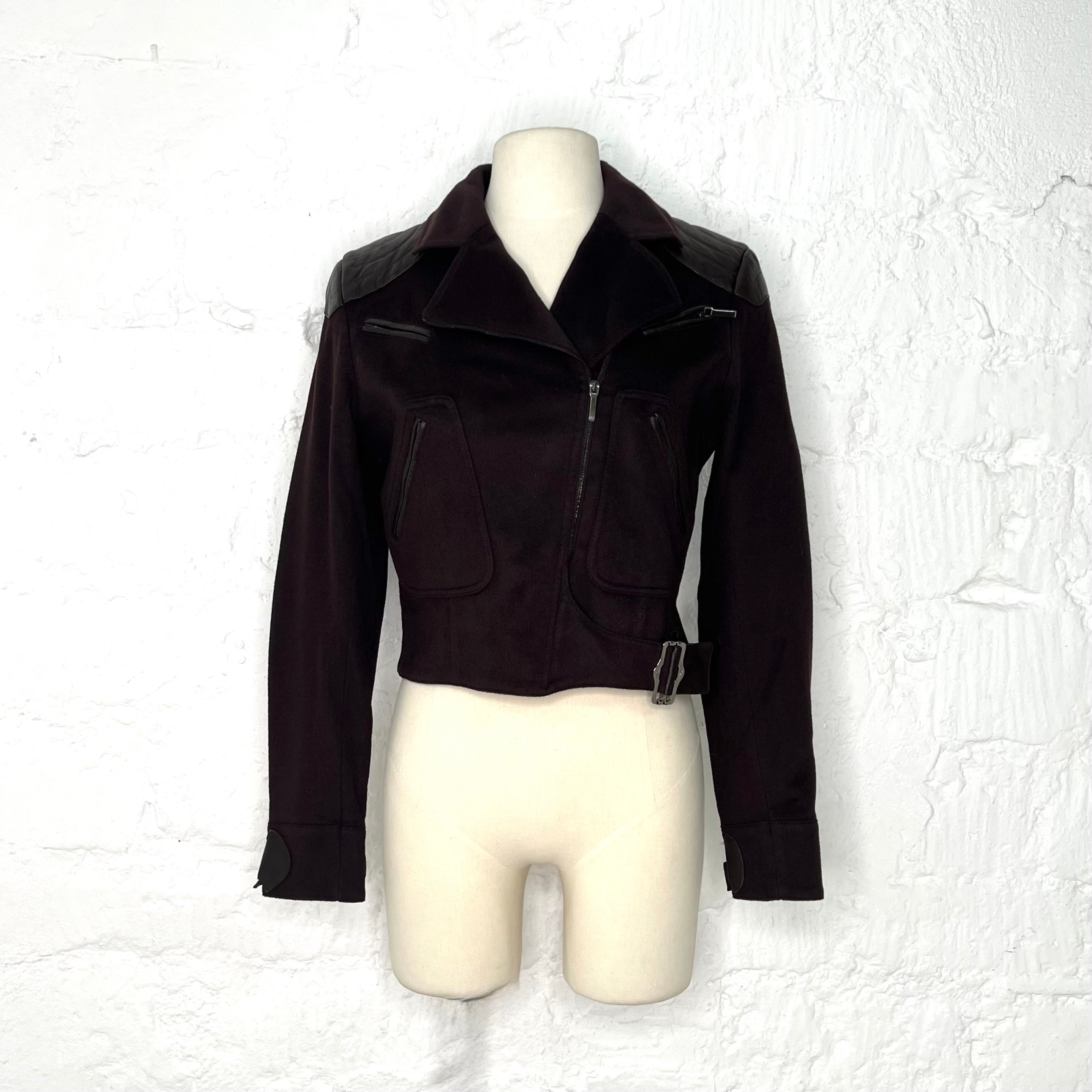 CHRISTIAN DIOR - Dark burgundy perfecto jacket