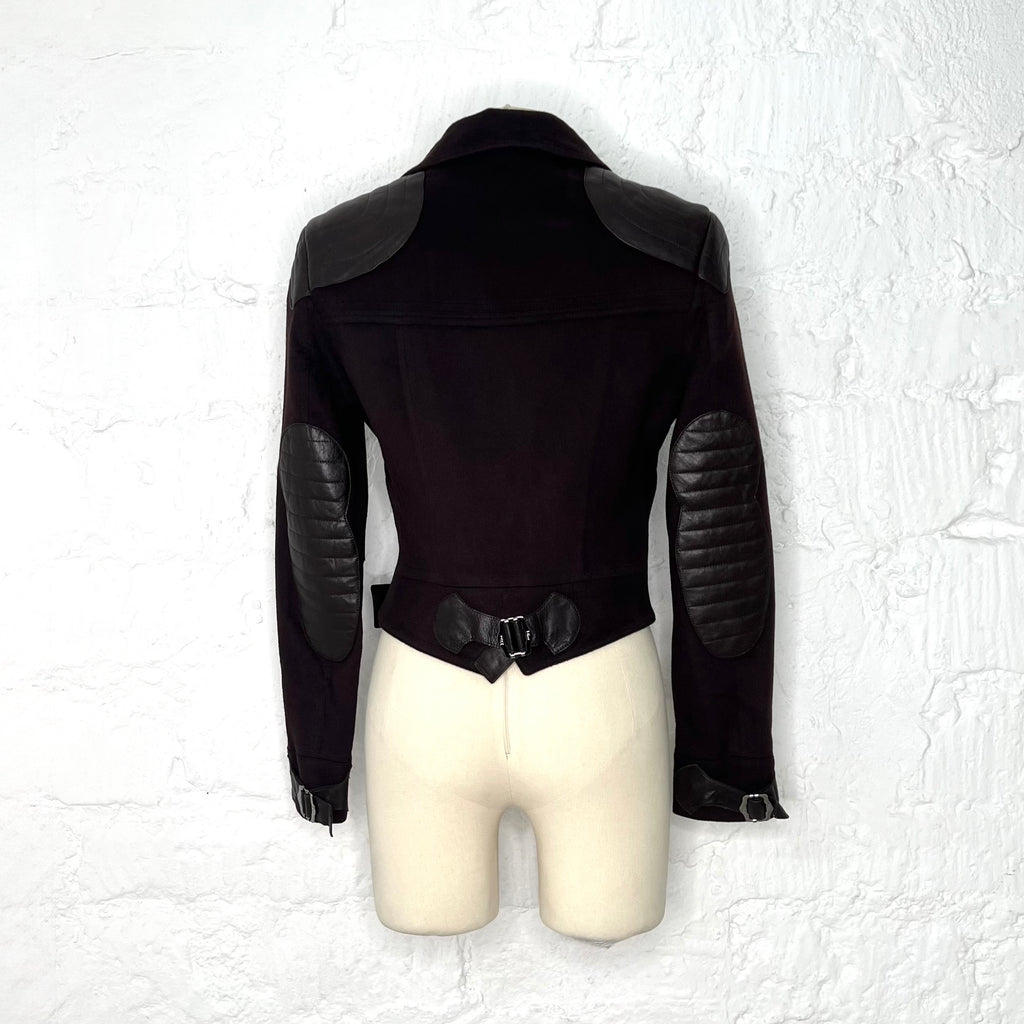 CHRISTIAN DIOR - Dark burgundy perfecto jacket