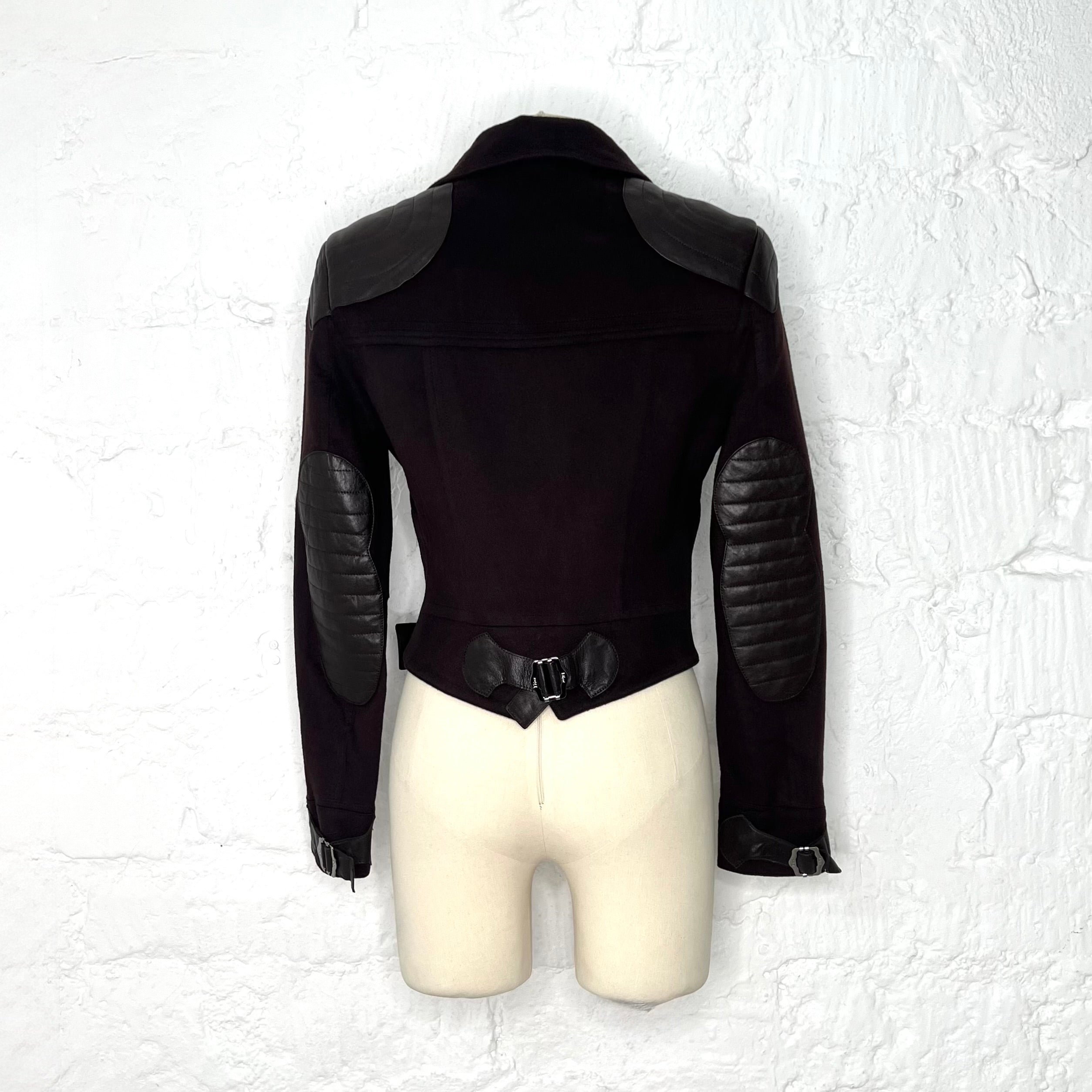 CHRISTIAN DIOR - Dark burgundy perfecto jacket