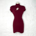 THIERRY MUGLER - Burgundy star short dress