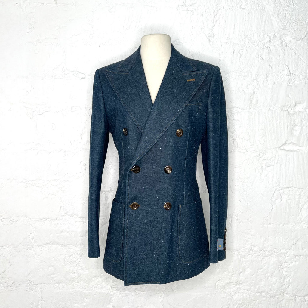 GUCCI - Blue denim blazer jacket
